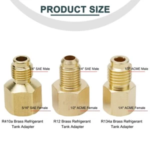 Versatile Vacuum Pump Adapter 3pcs Set for HVAC and Refrigeration Service - Picture 1 of 12
