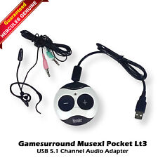 Hercules Gamesurround Muse XL Pocket LT3 External USB Sound Card W/Headset C80D8