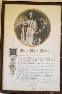 Signed 1927 Pope Pius XI Apostolic Benediction Plenary Indulgence Death Sin Doc - Picture 1 of 8