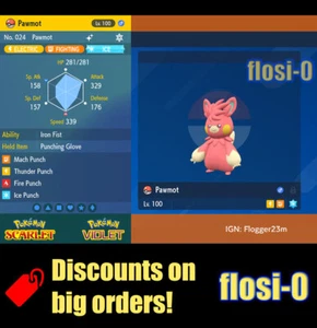 6IV Shiny Pawmot Male Pokemon Scarlet and Violet - Picture 1 of 1