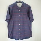 Quiksilver Xl Modern Blue With Red Triangles Short Sleeve Button Up Shirt