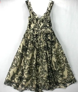 Tracy Reese New York Womens Dress 100% Silk Belt Tie Sheer Zipper Vintage Size 4 - Picture 1 of 8
