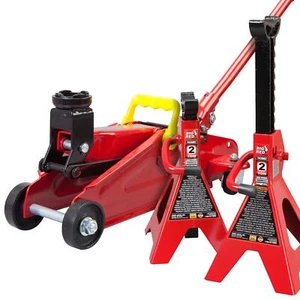 BIG RED Torin Hydraulic Trolley Floor Jack Combo  2 Ton  T82001, 2 Jack Stands - Picture 1 of 6