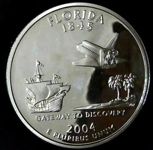 2004-S 25C State Quarter Florida GDC Proof 90% Silver 22sht0929-6 - Picture 1 of 2