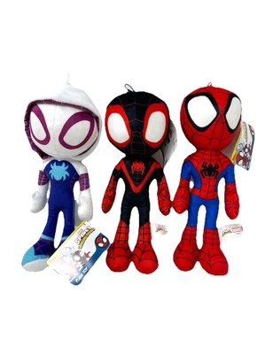 Set of 3 Spidey &Amazing Friends Ghost Spider, Spiderman, Miles Morales Plush 9” - Image 1 of 4