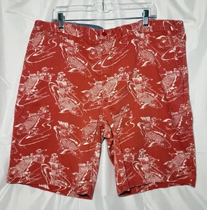 Polo Ralph Lauren Shorts Herren 42 rot Koi Fisch Relaxed Fit Preppy Chino 10" - Bild 1 von 8