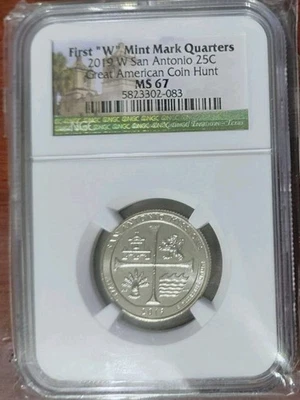 2019 W San Antonio Missions Quarter 25C NGC MS67 West Point - Image 1 of 4