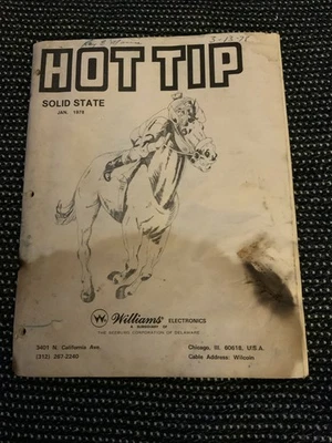 Hot Tip Williams  Pinball MACHINE  Manual Arcade Game Original - Image 1 of 3