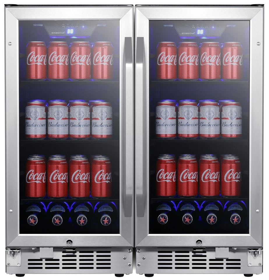 EdgeStar CBR902SGDUAL 30"W 160 Can Built-In Side by Side Beverage - Stainless - Image 1 of 2
