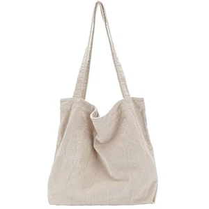 Cord Beuteltasche für Damen Mädchen Freizeit Arbeit Canvas Schulter Handtaschen süß La... - Bild 1 von 5