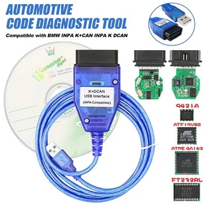 For BMW K+DCAN OBD2 Cable with Switch FTDI FT232RL Tools EDIABAS NCS Expert ISTA - Picture 1 of 10