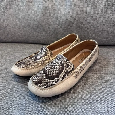 Zapato de conducción Lucchese Lori Python 8B mocasín mocasín cuero serpiente venta al por menor $295 Foto 1 de 4