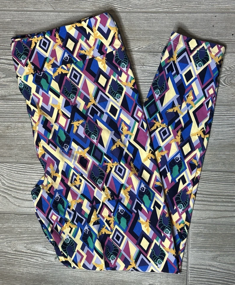 NOVA Leggings Lularoe OS Disney Tamanho Único Bela Adormecida Malévola Diablo - Imagem 1 de 1