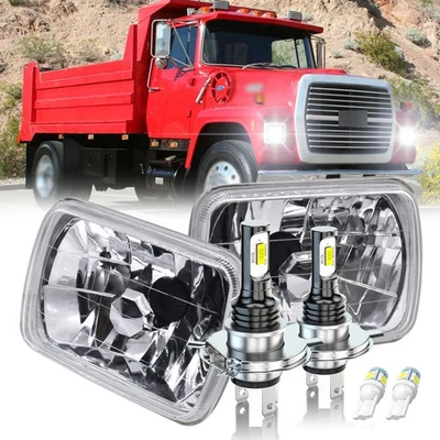 FIT Ford L9000 L800 LN700 Trucks 2PC 7x6" 5x7 LED Headlight High/Low Beam - Image 1 of 4