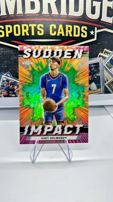 2023-24 Topps Chrome - Sudden Impact Chet Holmgren #SI-23 Green Topps Refractor - Image 1 of 4