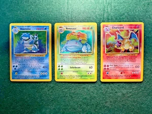 1999 Pokemon Base Set Charizard #4 Blastoise #2 Venusaur #15 Plus evolutions! - Picture 1 of 16