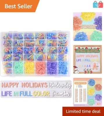 Colorful 760-Piece Plastic Letter Set with Organizer - Ideal for Message Boards - Image 1 of 4