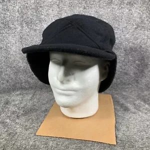 Dorfman Pacific Trapper Hat Quilted Lined Wool Blend Black - Picture 1 of 16