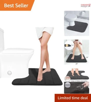 Memory Foam Bath Mat U-Shaped 24x20 Non-Slip Soft Rug for Bathroom Comfort - Image 1 of 4