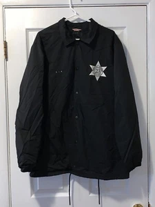 RARE JORDAN BLACK SECURITY TEAM JACKET MENS SIZE XXL CHEST 26" LENGTH 31" - Picture 1 of 6