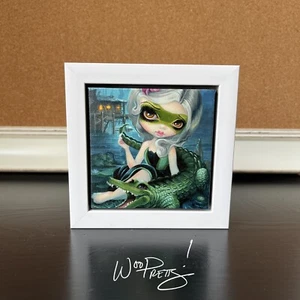 JASMINE BECKET GRIFFITH - Alligator Girl - Big Eye Canvas Cutie Print - FRAMED - Picture 1 of 4