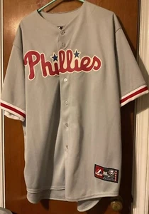 Camiseta de béisbol Majestic MLB Philadelphia Phillies para hombre talla XL en blanco sin nombre - Imagen 1 de 18