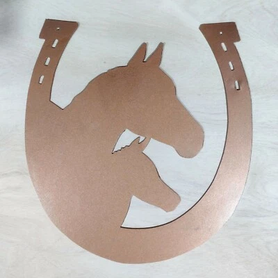 Letrero de metal 16" x 15" caballo y herradura corte plasma arte de metal Foto 1 de 3