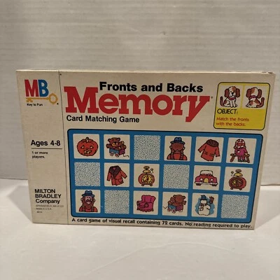 1980 Memory Fronts and Backs Game Milton Bradley Sealed - Image 1 of 4