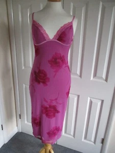 Miss Selfridge - Shocking Pink, Floral, Bodycon, Mesh, Pencil Dress - UK10/EU38 - Picture 1 of 9
