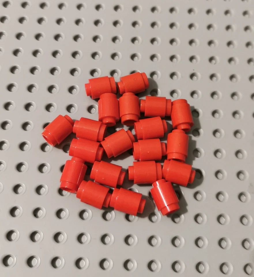 LEGO Rundstein Zylinder offen rot 20 Stück red Brick Round Open Stud 3062b R3 - Bild 1 von 1