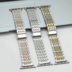Stainless Steel Band Folding Clasp for Apple Watch Ultra 2 & Ultra 10/9/8/7/6/5 - Picture 1 of 19