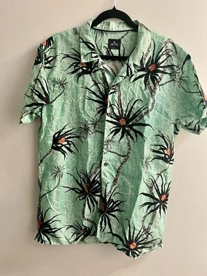 Rip Curl Solid Rock All Over Print Linen Blend Shirt Men’s Size M Casual Button - Image 1 of 4