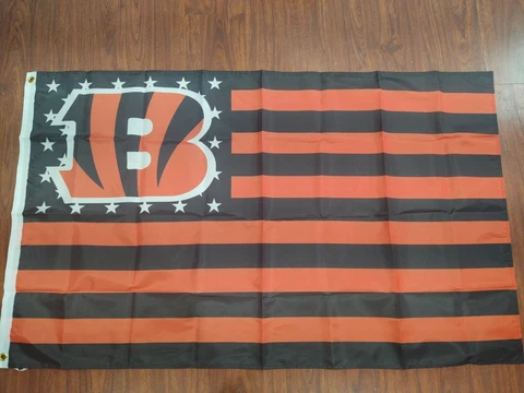 Cincinnati Bengals 3x5 American Flag. US seller. Free shipping within the US Cover