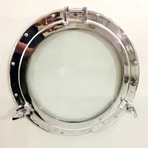 17" Ojo de Buey Acabado Cromo Marítimo Náutico Barco Ventana Pared Decorativo Diseñador - Imagen 1 de 4