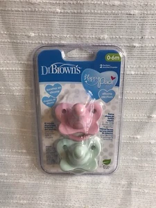 2 Pack Dr. Brown’s Happy Paci Silicone Pacifier Pink 0-6 Months HappyPaci NEW - Picture 1 of 8