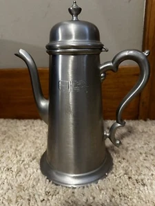 Very Nice JOSTEN'S 130 TALL PEWTER COFFEE/TEA POT - W/personalized engraving - Picture 1 of 4