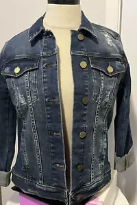 Articles of Society LA Denim Jeansjacke, Damen Gr. S dunkel leicht distressed - Bild 1 von 5
