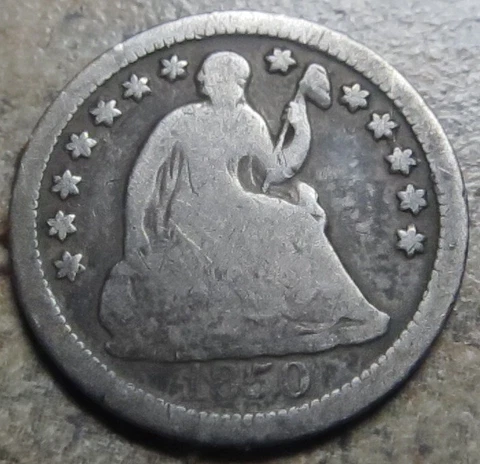 1850 O Half Dime -- Low Mintage 690,000 Cover