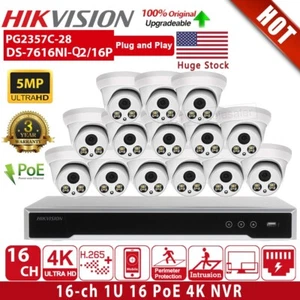 Hik compatible 4K 16CH NVR CCTV System Kit 5MP IP Camera ColorVu Mic Lot - Picture 1 of 26