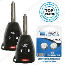 2pcs Uncut Remote Car Key Keyless Entry Combo Transmitter Fob For 2005-2016 Jeep