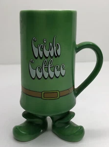 Enesco Mug Irish Coffee Ceramic Leprechaun Green Footed Secret Recipe 5 oz Japan - Picture 1 of 8