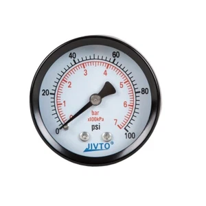 General Dry Pressure Gauge, 2" Dia, 0-100 psi, 1/4 NPT Back Mount ( pack of 1) - Picture 1 of 3