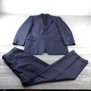 Traje Pantalón Gieves & Hawkes Savile Row Para Hombres Talla 40R 34W Azul Marino Traje Completo 2 Piezas - Imagen 1 de 24