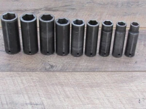 SNAP ON 309SIMY 1/2" TO 1" 1/2" DRIVE SAE 6 PT DEEP IMPACT 9 PC SOCKET SET SIM - Picture 1 of 22