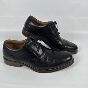 Scarpe Oxford Dockers uomo punta alare taglia 9M nere stringate comode memory foam - Foto 1 di 8