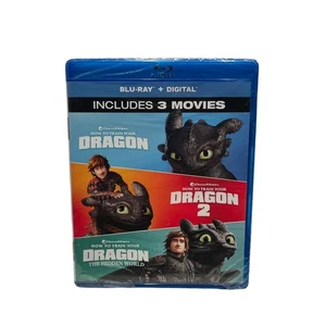 How to Train Your Dragon: 3-Movie Collection - Blu-ray + Digital New D20 - Picture 1 of 3