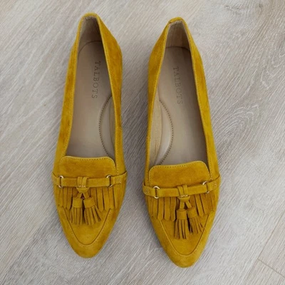 Mujer Talbots Francesca Borla Pisos Amarillo Gamuza Punta Talla 6.5 Foto 1 de 4