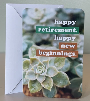Hallmark RETIREMENT/NEW BEGINNINGS Card w/Envelope ~ New/Unused - Image 1 of 2