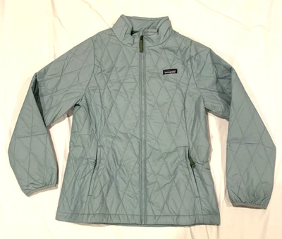 Новый с Ярлыками $119 Patagonia Nano Puff бриллиант лоскутное одеяло куртка молодежи девочек XL 14 тепловой синий - Изображение 1 из 4