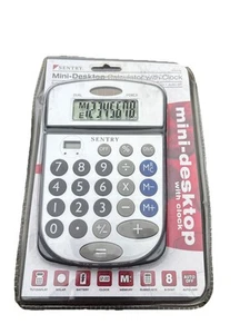 NEW SENTRY MINI DESKTOP CALCULATOR 8 DIGIT DUAL POWER SOLAR Factory Sealed - Picture 1 of 6